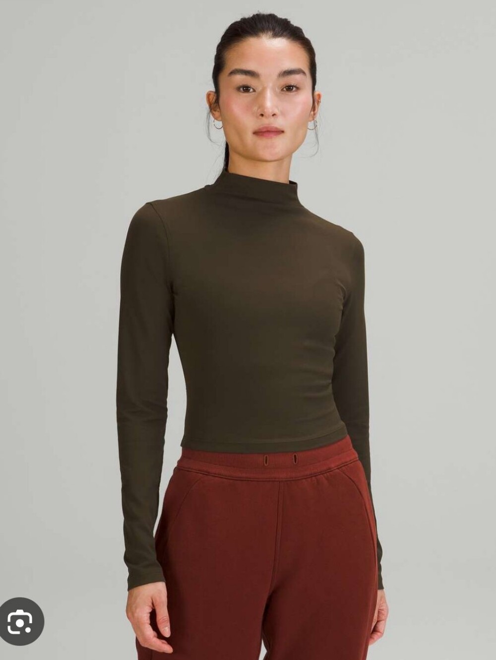 Lululemon All Aligned Mock Neck in Dark Olive